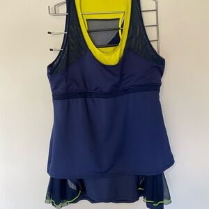 Lucky in Love navy,green,yellow tennis outfit…top & skort, excellent condition
